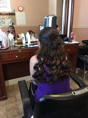 Hardeep did a beautiful job on my daughter's hair for her First Communion.