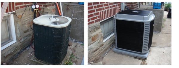 Before / after condenser install