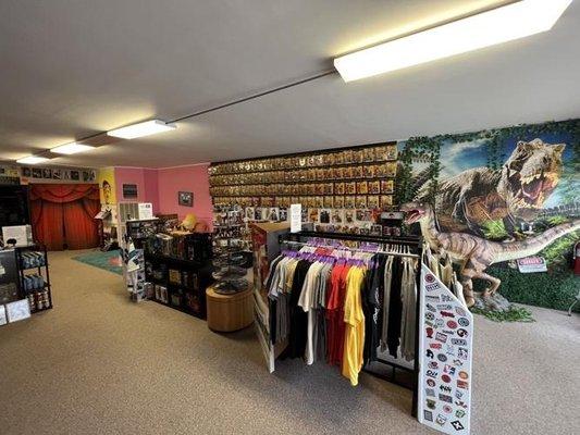 Inside the store. (Notice the velociraptor!)