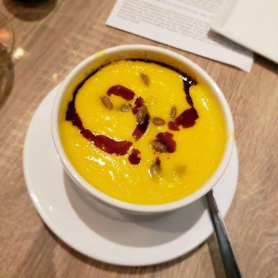 Cup of butternut squash soup