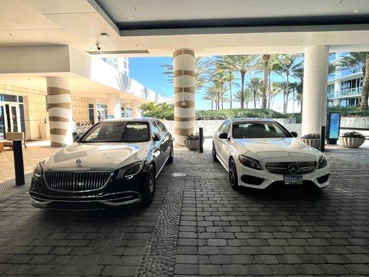 C43 vs Maybach Benz club at Carillon Wellness Resort & Condominiums, South Beach, Miami