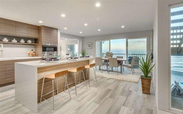 This kitchen was transformed to be more open and take advantage of the gorgeous sunset vistas.