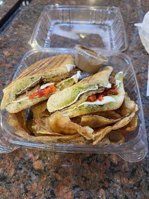 Fried eggplant panini