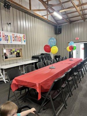 Table set up for our party