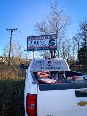 Custom Billboard and Work Truck Advertisement in Church Hill Tennessee in front of the PALS drive thru