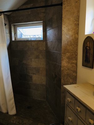 Large shower in private cottage