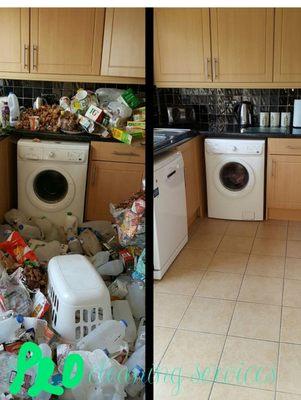 Before & after Pro Cleaning Kitchen