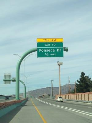 Toll lane on the Border Highway