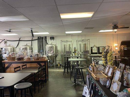 Tasting room and brewing