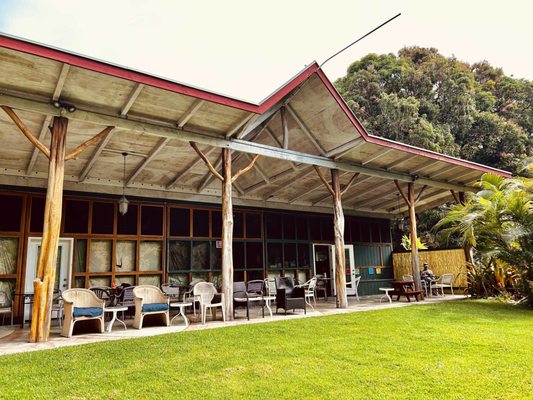 The outdoor lanai to our Hale Aloha shop and front desk