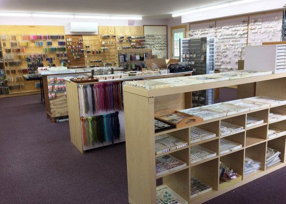 Store interior - All beads are sorted for convenience.