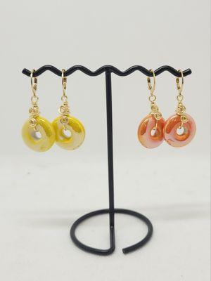 Ceramic donut earrings