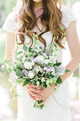 Bridal bouquet for a June outdoor wedding
 Photo courtesy of Lauren Fair Photography