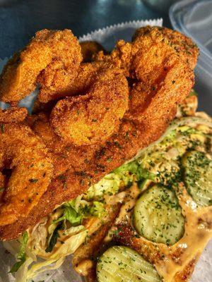 Catfish Po' Boy with added Shrimp