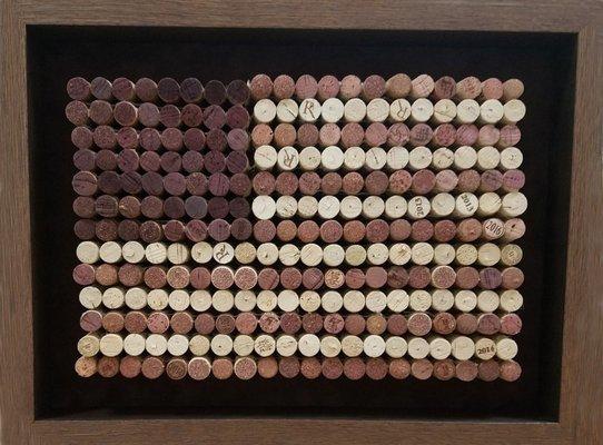 Wine corks in the shape of a US Flag.