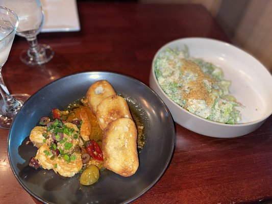 Spicy Garlic Shrimp & Caesar Salad