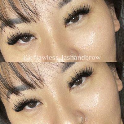 Wispy lash extensions