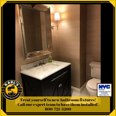 We install bathroom fixtures, sinks, faucets, toilets and more! Just call today to set up your appointment in your home or office!