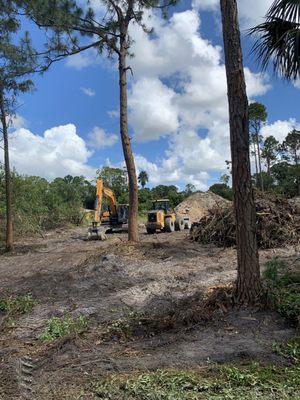 Prepping to load the clean mulch and grind the dirty mulch