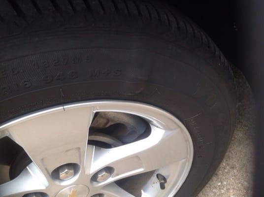 Defective tire from Lyons and they warrenty