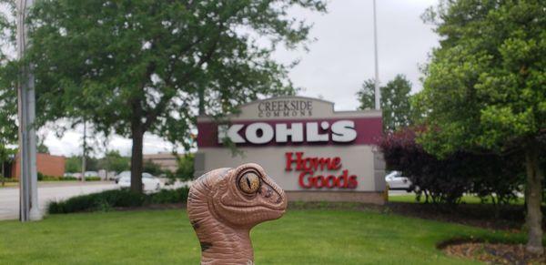 Bob the Raptor says "The Kohl's Mammals sell clothes and stuff!"