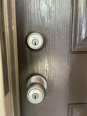 Installed new deadbolt and doorknob