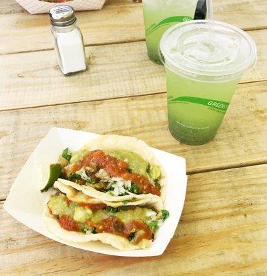 Veggie tacos/agua fresca