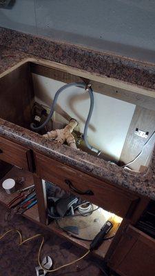 Old sink taken out