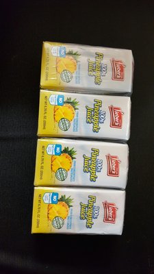 Pineapple juice boxes for the kids