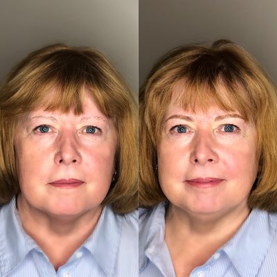 Before and after microblading