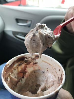 Turtle Pecan Cluster Blizzard Treat - loaded with fudge, caramel and pecans