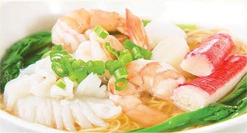 Seafood Egg Noodle Soup