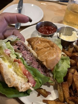 Yummy burger and fries