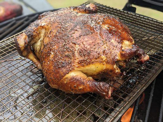 Dry Brine Smoked Whole Young Chicken