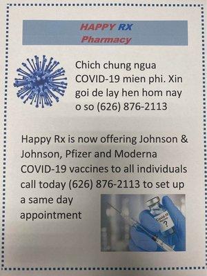 vaccines are here at Happy Rx now