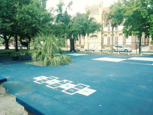 Hopscotch and box ball court