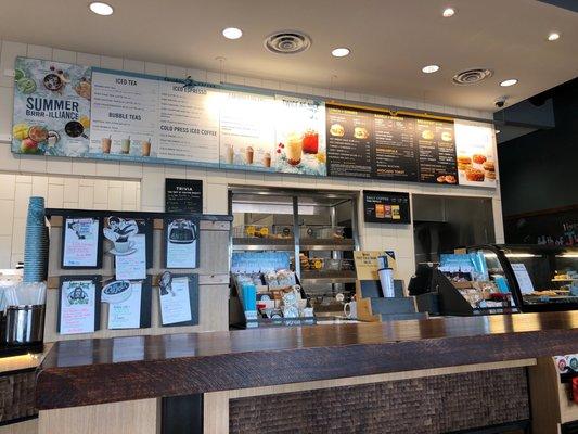 Front counter and menu