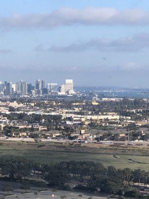 Ariel shot of downtown San Diego & Coronado Bridge