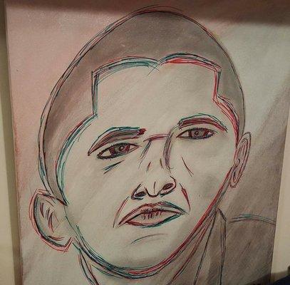 This is Caricature of former President the Honorable Barack Obama.