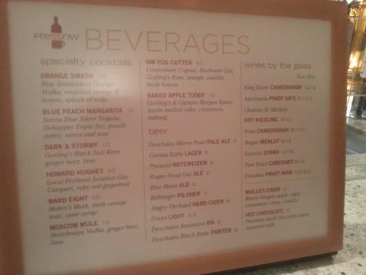 Beverage Menu