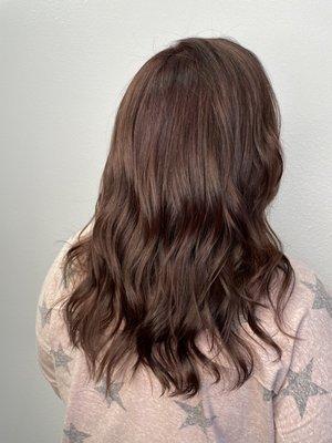 Auburn-brunette with a red reflection.