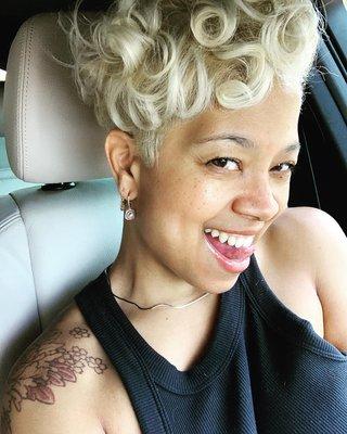 Platinum Blonde Pixie Cut