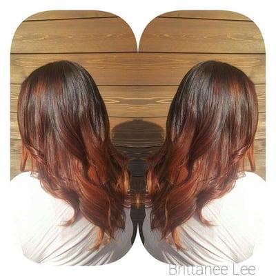 Copper ombre balayage  By brittanee lee