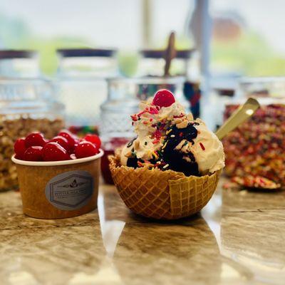 Sundae on a Sunday! Come try our, made from scratch, traditional sundae.