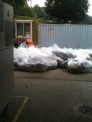 Gigomongous bags of paper ready for recycling