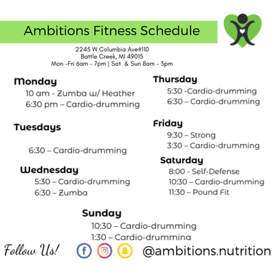 December 2018 Fitness Schedule