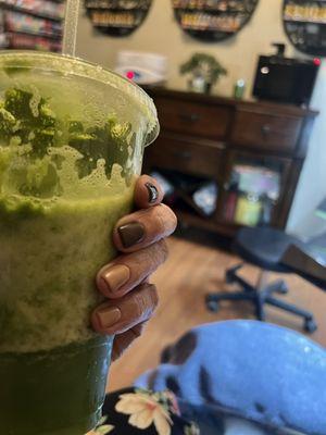 Todays nails with a delivery of green juice