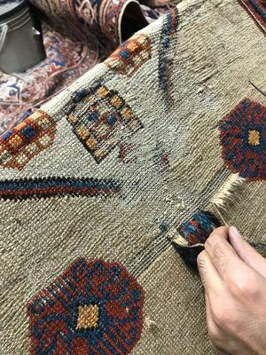 Antique Russian Shirvan Rug Repair