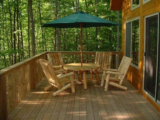 Outdoor dining area.