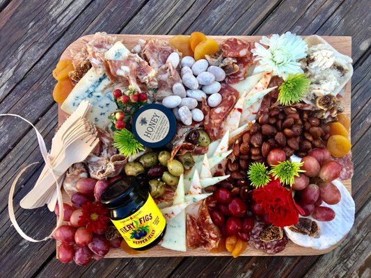 Medium Gathering Board with customer favorite, Jenkins Jellies Fiery Figs.  Serves up to 6 people.